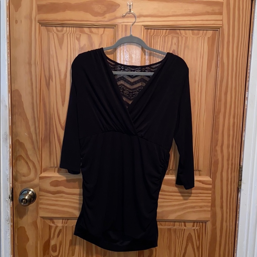 Torrid 3/4 length sleeve dressy black top